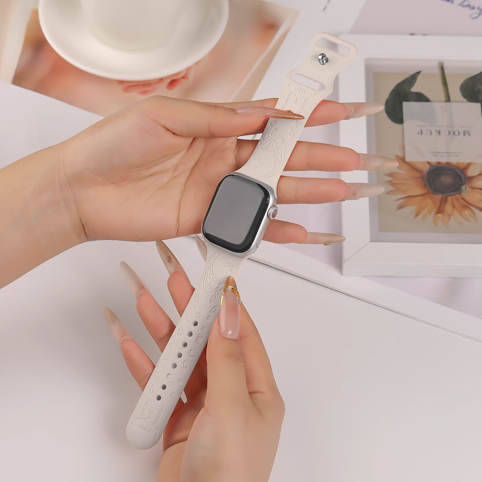 حزام لساعة أبل باند 46 مللي متر 44 مللي متر 40 مللي متر 45 مللي متر 41 مللي متر 42 مللي متر 38 مللي متر محفورة كوريا سوار iwatch سلسلة 10 7 3 8 9 se Ultra 2 49 مللي متر