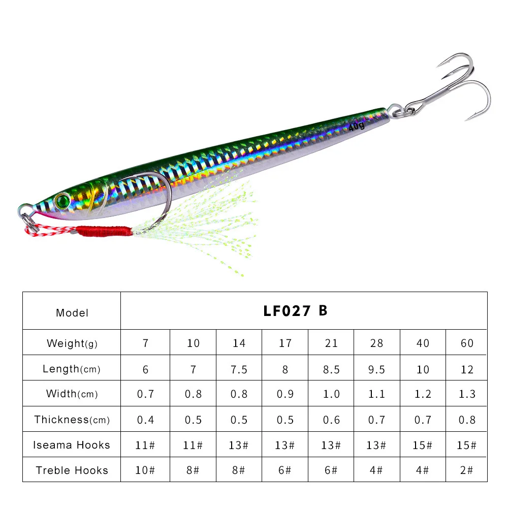 BEROS Metal Casting Jig 10G 30G 40G 60G Shore Drag Cast Jigging Spoon Fishing Lure Artificial Bait Tackle Lures Fishing