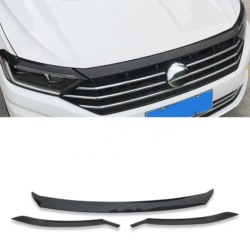 Front Hood Engine Mesh Grill Lip Garnish Cover Kit Trim Exterior For Volkswagen Jetta MK7 2019-2021