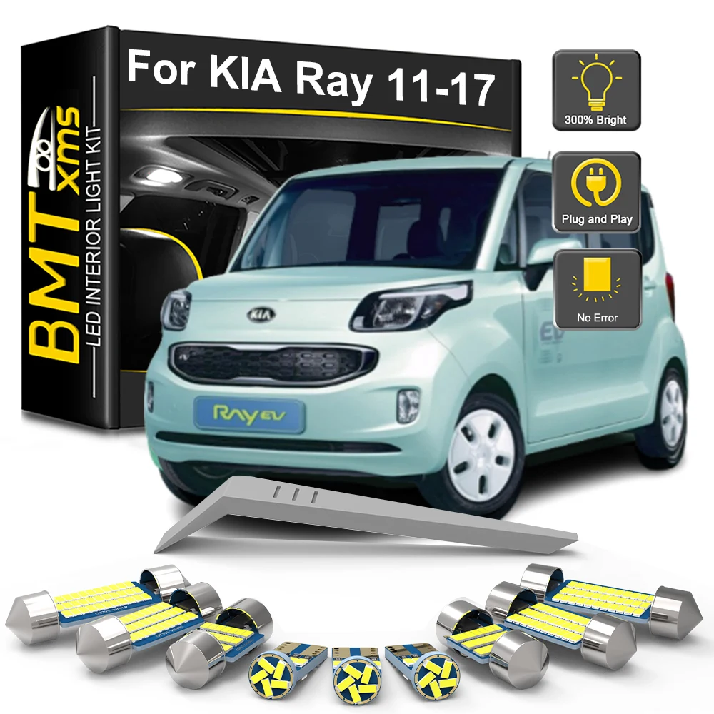 

BMTxms 10Pcs For KIA Ray 2011 2012 2013 2014 2015 2016 2017 Car LED Interior Light Bulb Kit Vehicle Indoor Reading Dome Trunk