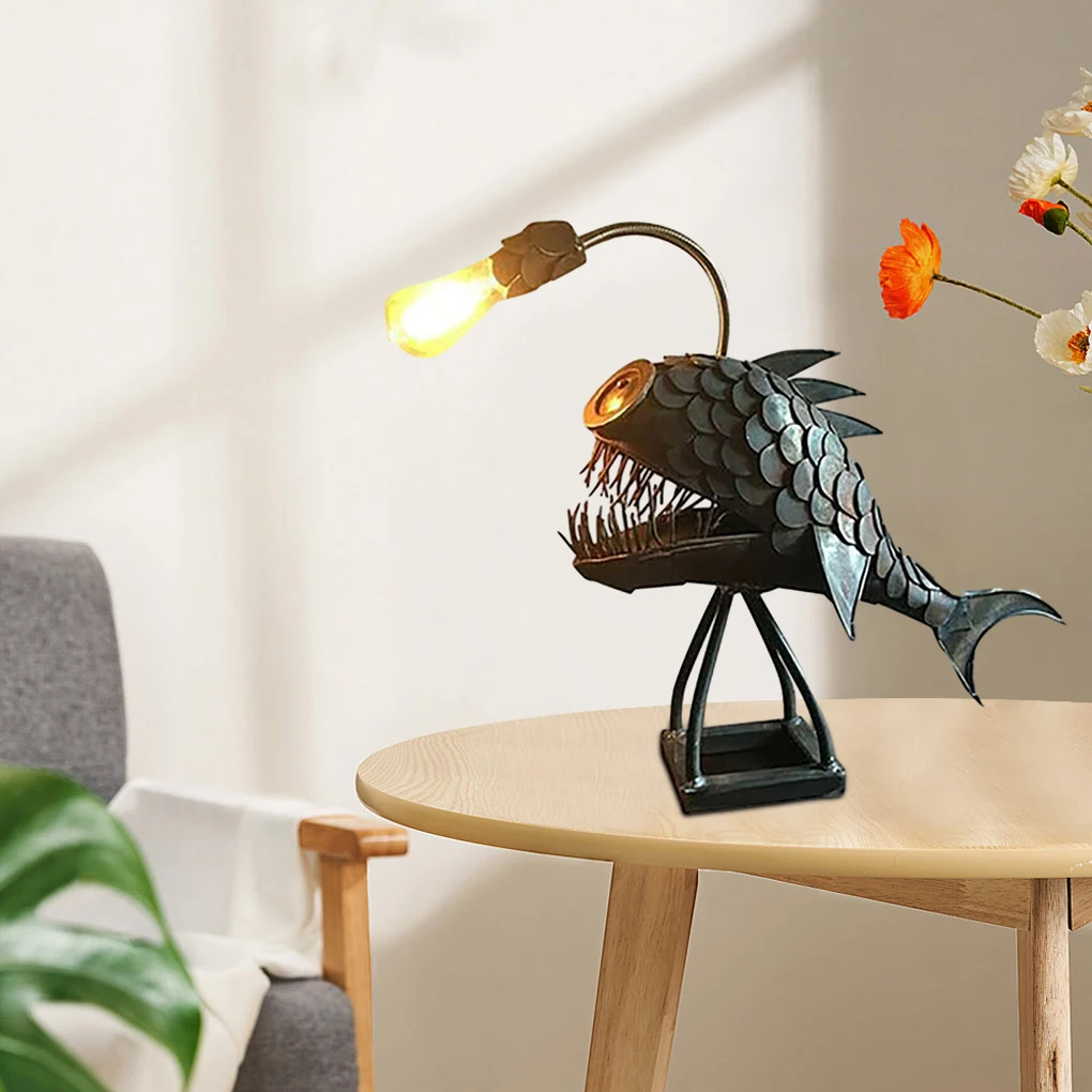 Ampla Aplicação Angler Fish Desk Lamp, Resistente e Durável Night Light, Presentes