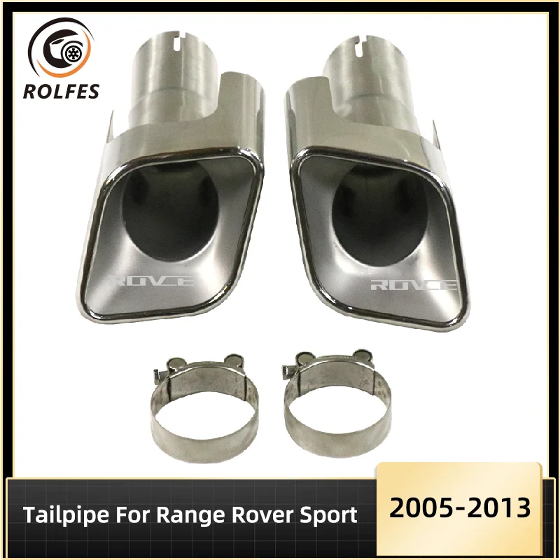 

Наконечники для выхлопной трубы автомобиля rolфес для Land Rover Range Rover Sport 2005-2013, серебряный наконечник для трубы, наружные аксессуары для автомо...