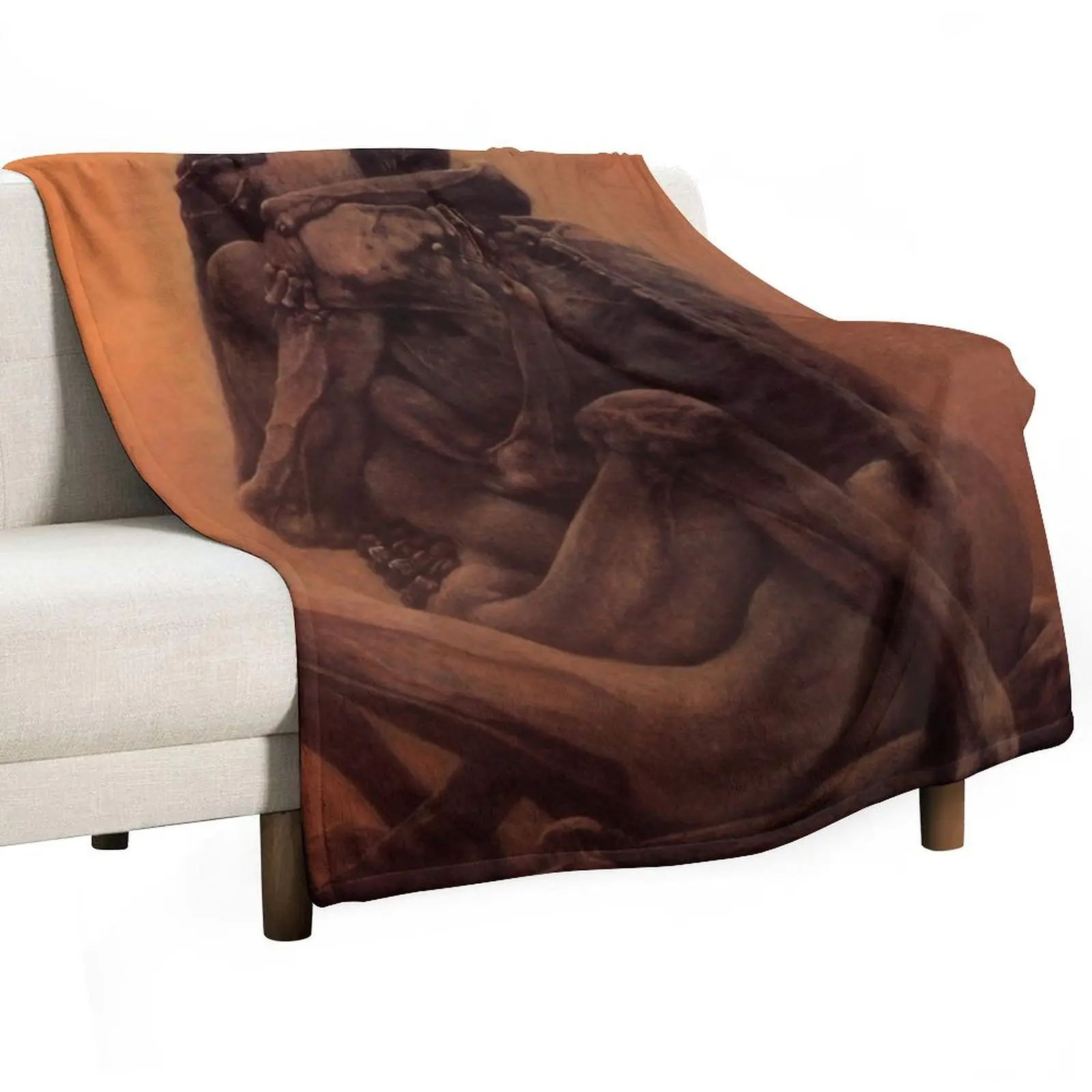 Untitled (The lovers) by Zdzislaw Beksinski Throw Blanket Decorative Sofas Extra Large Throw Blankets