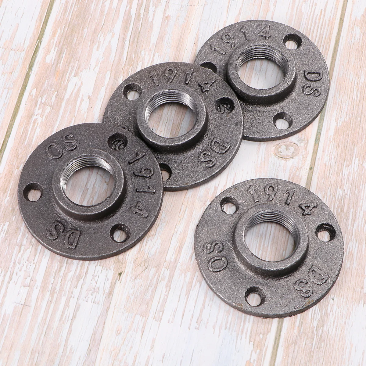 

10 Pcs Flange Base Iron Fittings Malleable Floor Decorate Threaded Wall Mounted