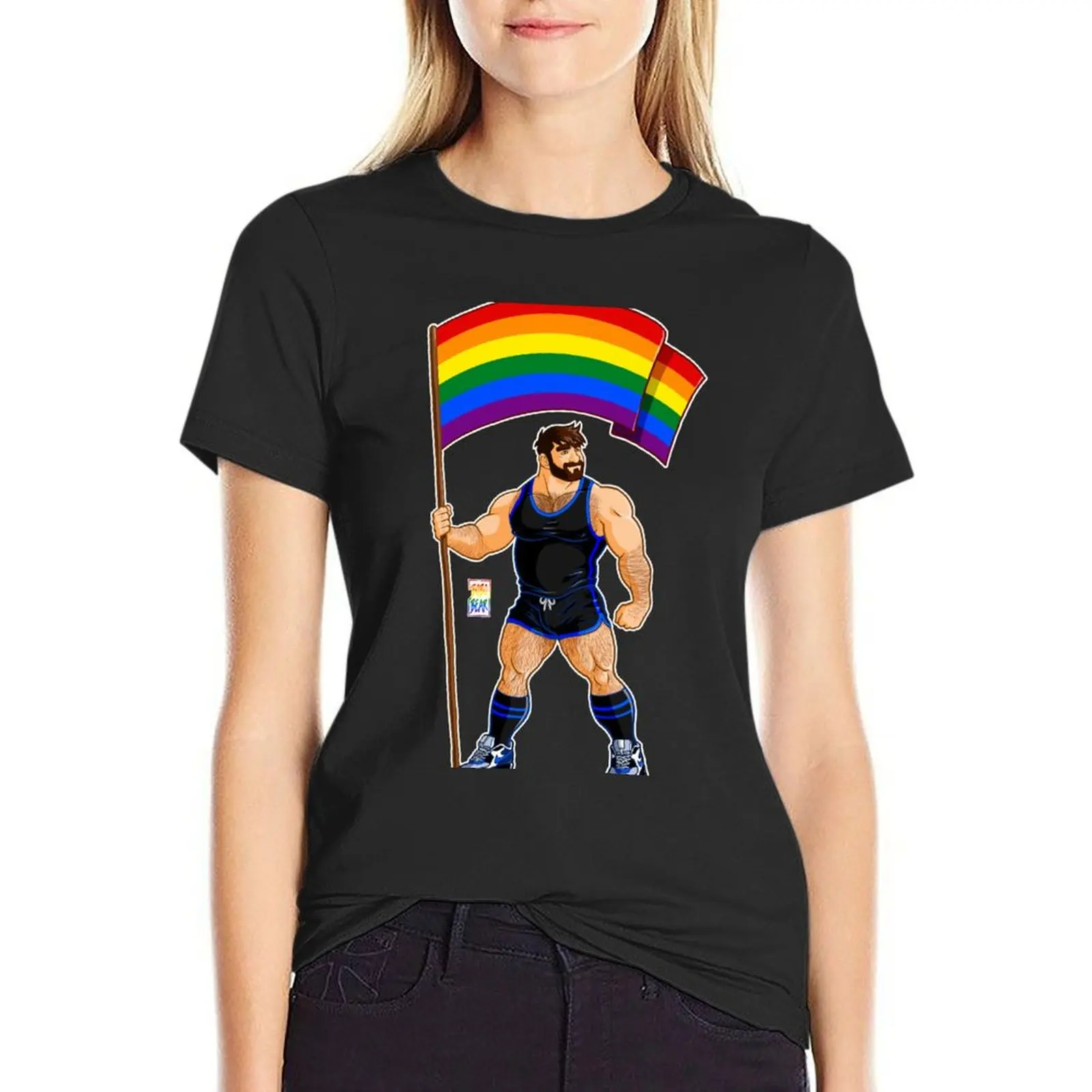 ADAM LIKES PRIDE FLAG - BLACK OUTFIT T-Shirt plus size tops cute clothes Women's t-shirt