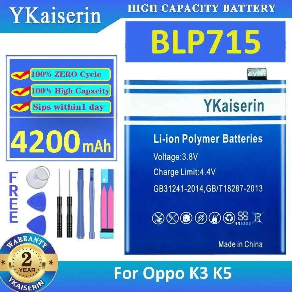 

High Compatibility 4200Mah For Oppo K3 K5 BLP715 Mobile Phone Battery Safe