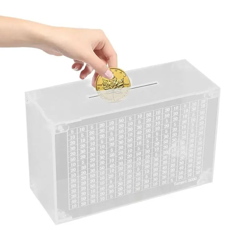 

Money Box With Counter Acrylic Money Saving Box Transparent Money Cash Saving Box Money Banks For Children Adults