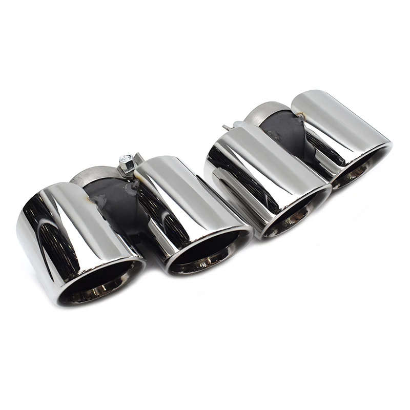 Para Porsche 2011-2019 911 Carrera 911.1 911.2 tubo de escape mejora acero inoxidable negro cuádruple silenciador punta boquilla