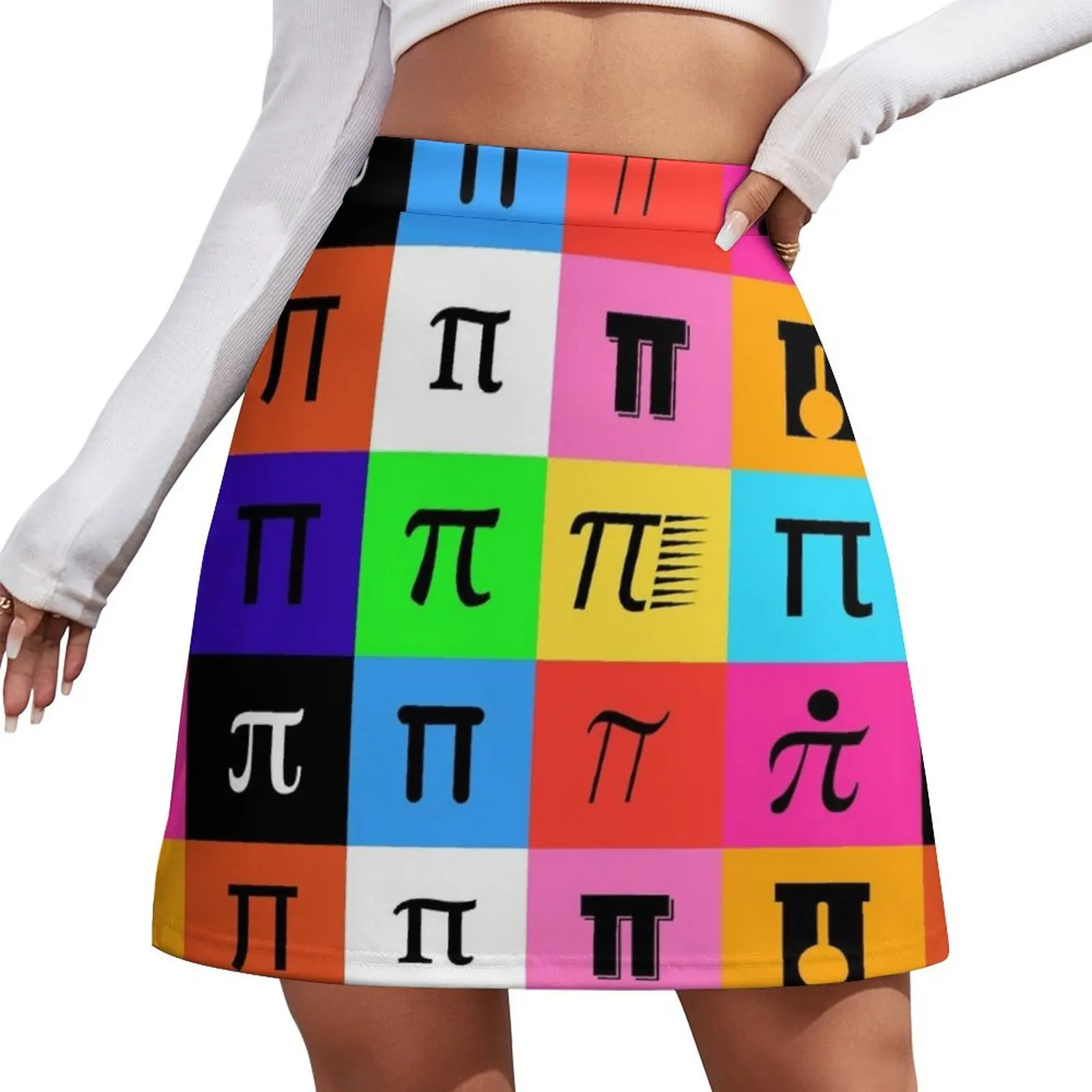

colorblock happy pi day Mini Skirt Women's summer dress Woman short skirt skorts for women