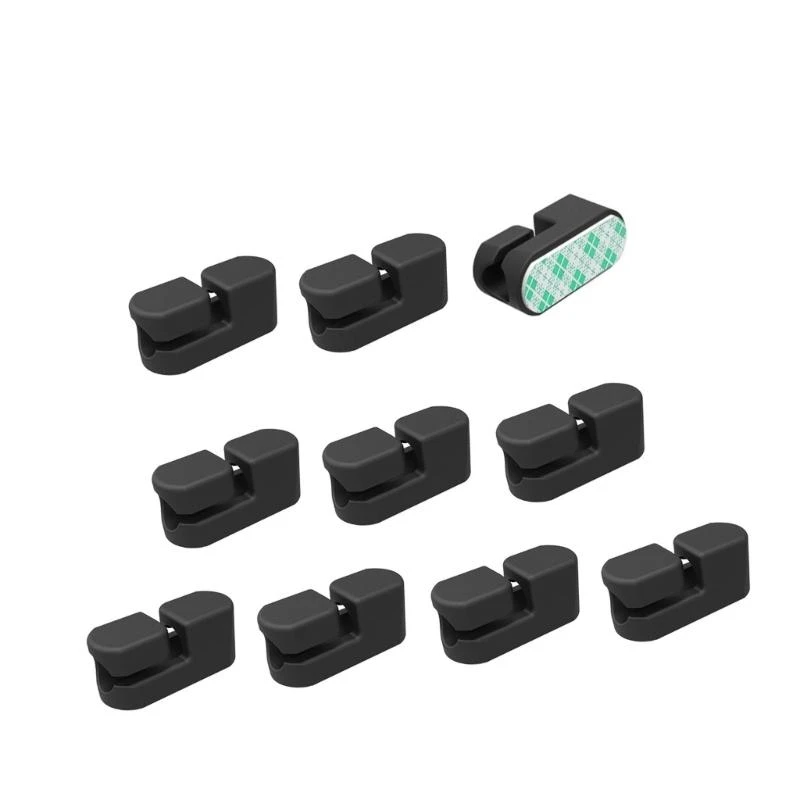 10Pcs Cable Clamp Data Line Fixer Holder Cylindrical Wire Management Clip Desktop Tool for Wall Desk Christmas Light