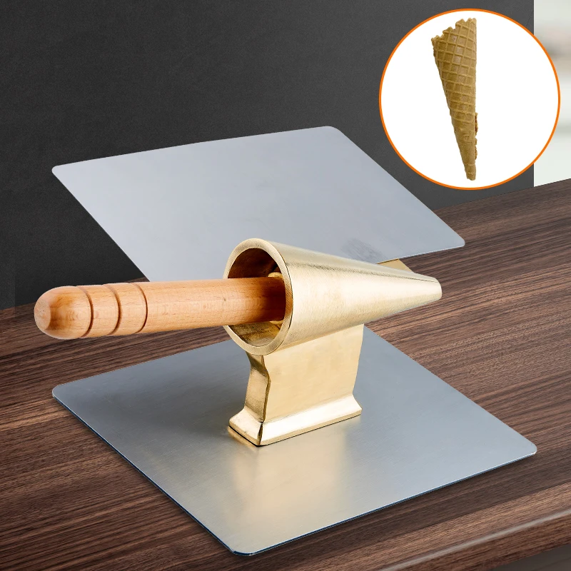 Kitchen Accessories Big Bronze Roller Non-stick Ice Cream Cone Mold