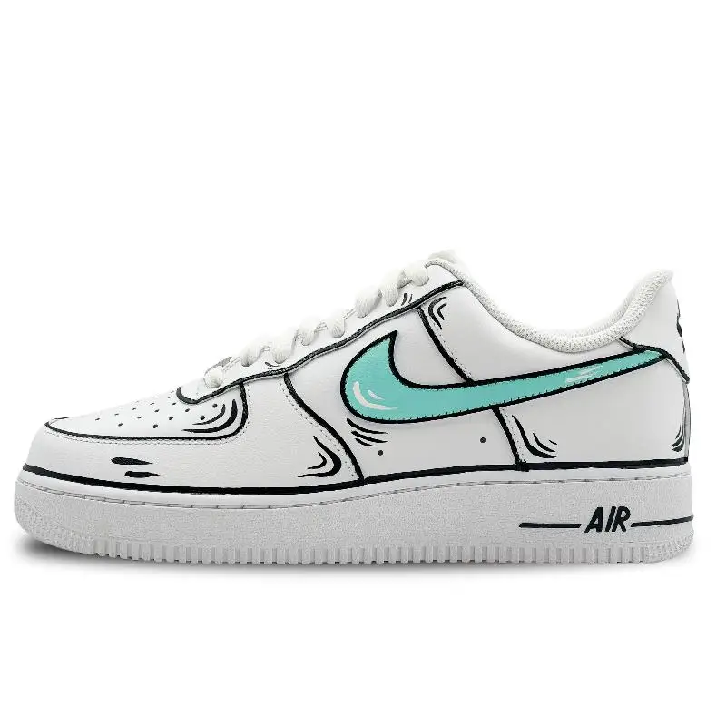 【Customize】Nike Air Force 1 Skateboarding Shoes Men Low-top Blue Sneakers shoes CW2288-111