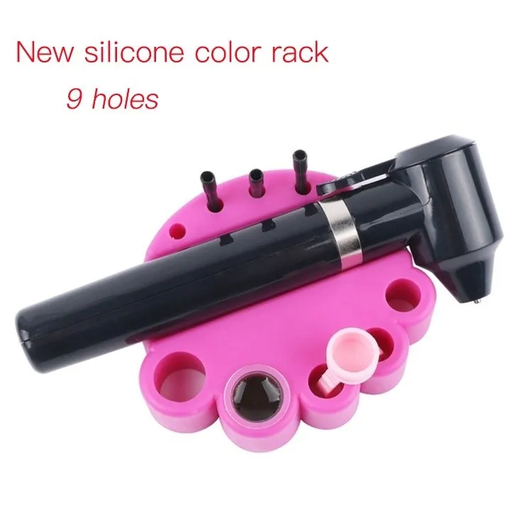 9 Holes Oval Silicone Cover Standing Rack Tattoo Ink Cup Pigment Eyebrow Machine Pen Stand Holder for Tattoo Machine Accessories