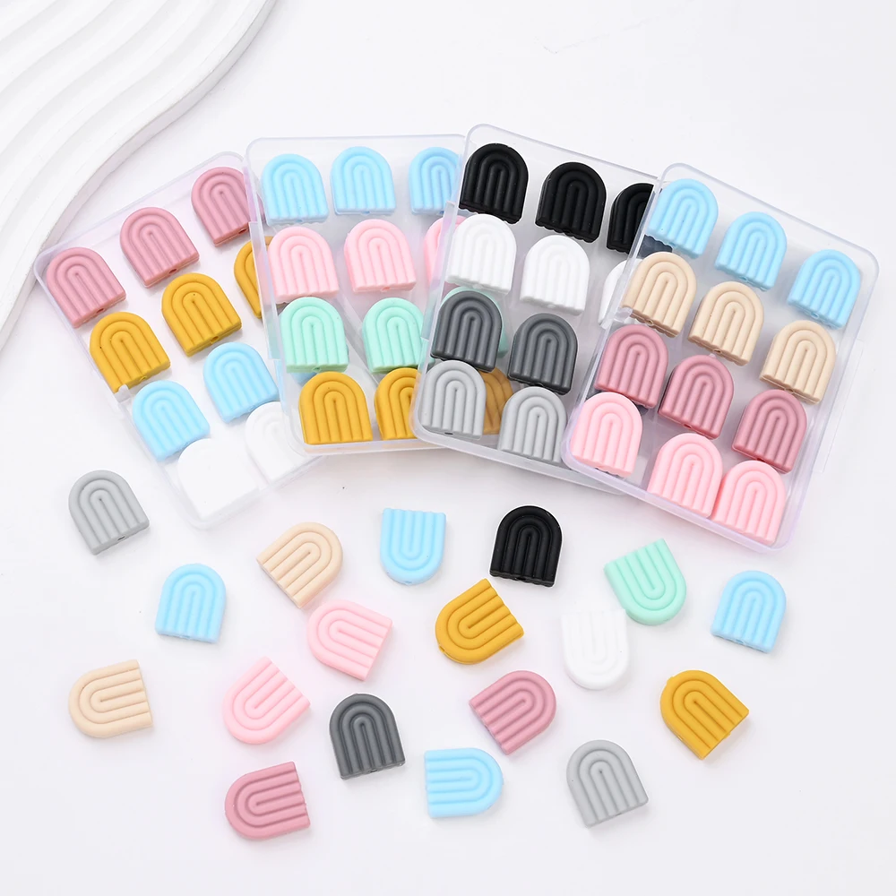 

20 шт., набор радужных силиконовых бусин, силиконовые бусины без BPA для изготовления ювелирных изделий, ожерелье «сделай сам», цепочки для соски