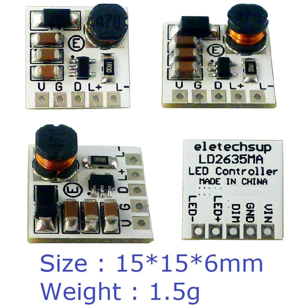 MiNI DC 5-27V 350mA Step-down HB LED Driver Module Adjustable PWM Controller DC-DC Buck Constant Current Converter 5V 12V 24V