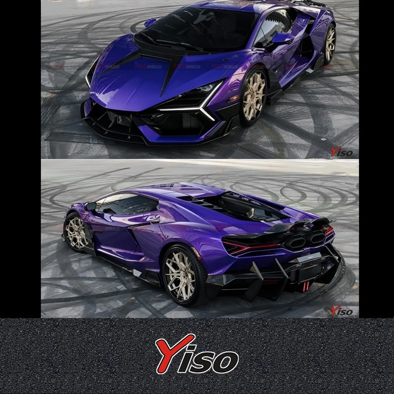 Suitable for Revuelto modified MSY model dry carbon fiber front lip side skirt rear lip rear wing and hood Aerodynamic kit