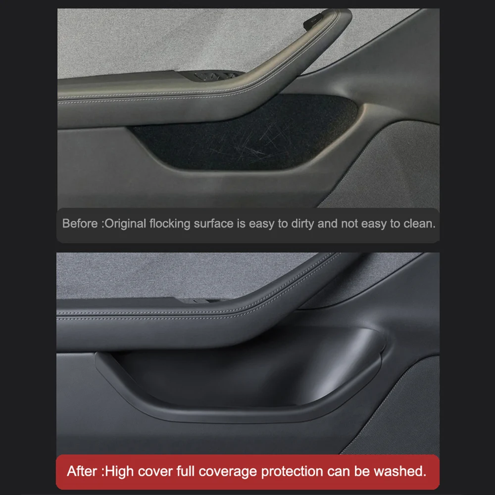 For Tesla Model 3/Y 2021-2024 Front Rear Door Side Storage Box Door Handle Armrest Tray Organizer Door Side Water Proof Storage