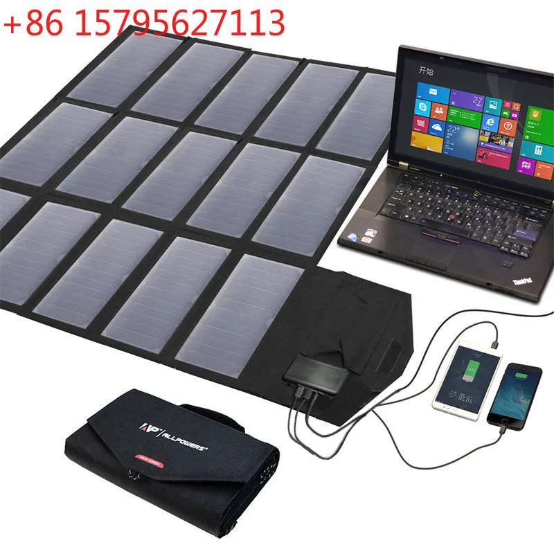 ALLPOWERS High Power 100W Notebook Solar Folding Bag 12V5V Load Solar Charger