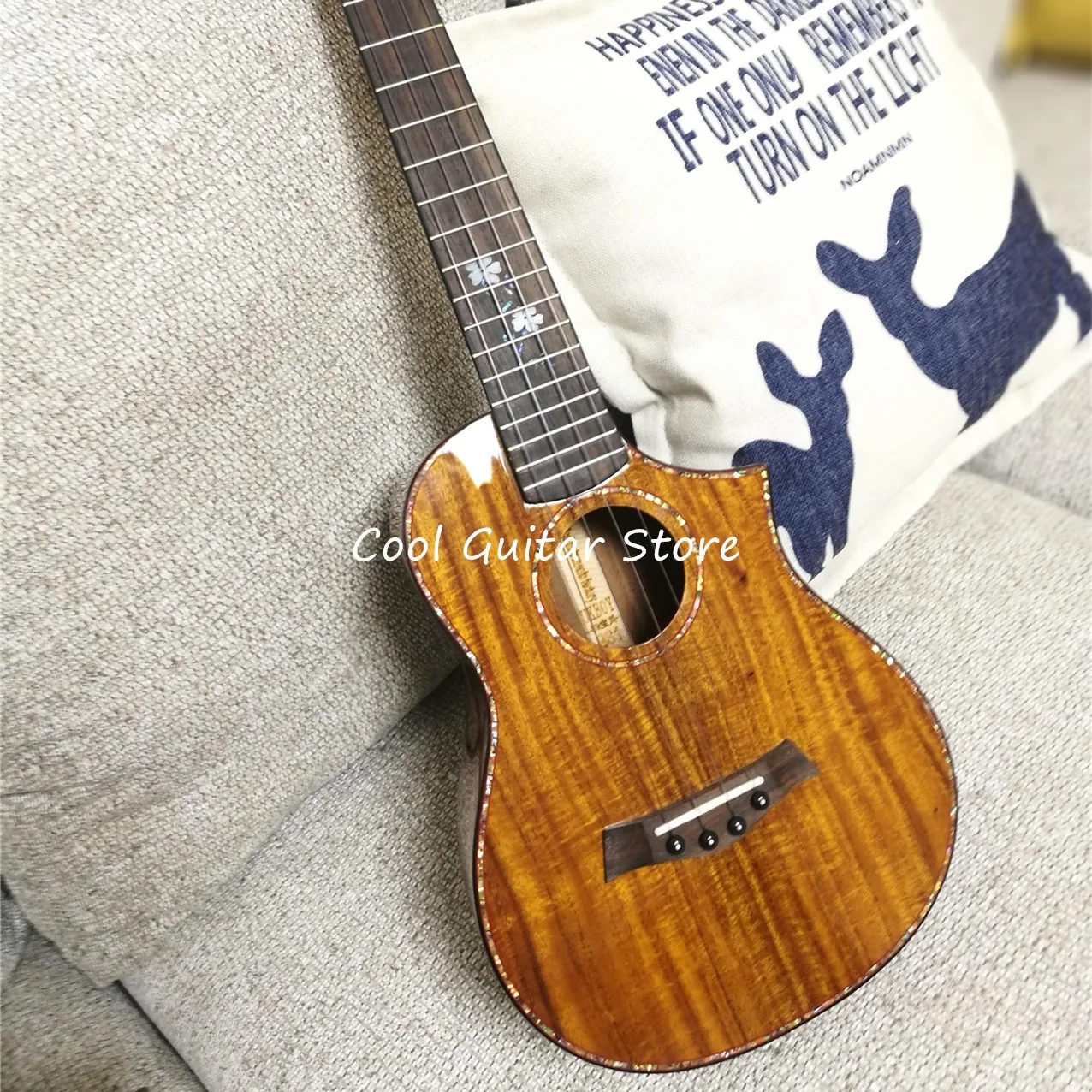 All Solid Koa Wood Ukulele,Mini Acoustic Guitar,Cutaway Model, Light Finished,Child Tool,Free Shipping