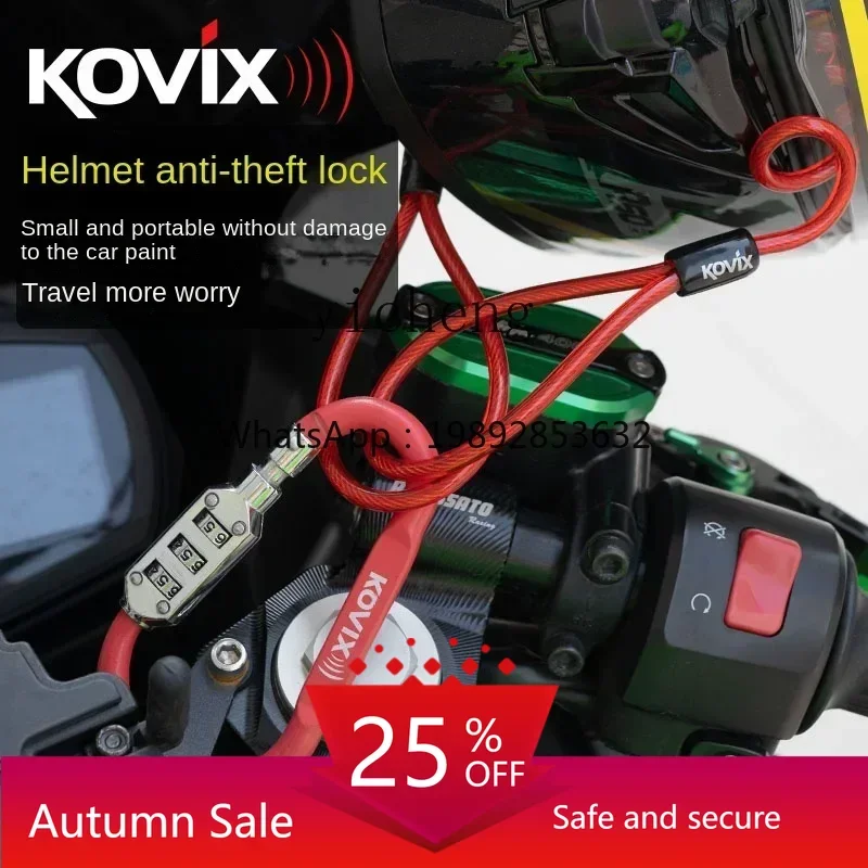 

motorcycle helmet lock anti-theft universal fixed portable wire rope