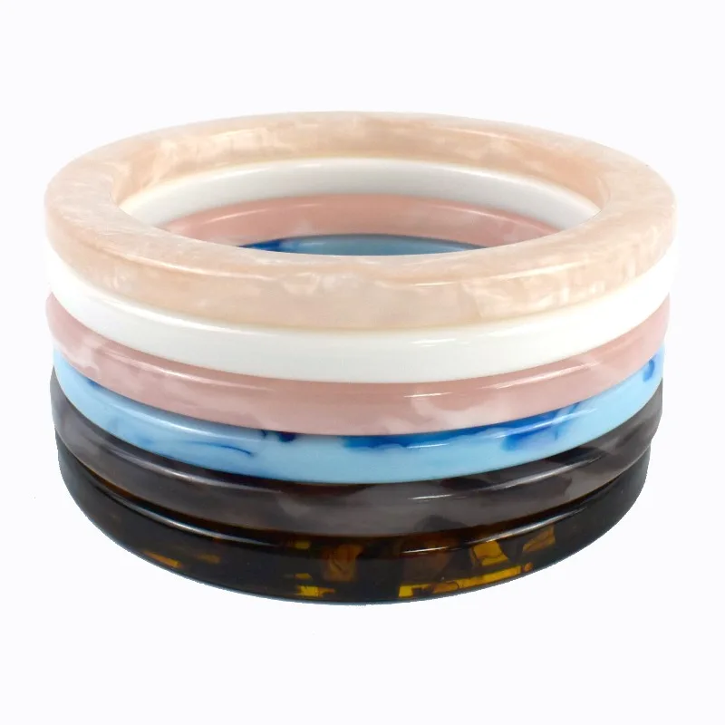 1/2/4Pcs Resin Round Bags Handle Plastic Amber O Rings for Purse Handbag Handles DIY Handmade Craft Woven Bag Accessories