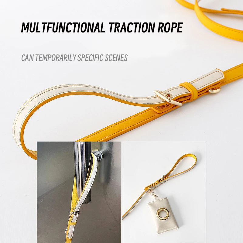 Leather Cats Walking Harness Leash Set Lightweight Chest Strap Rope Chain Pet Supplies Small Dogs