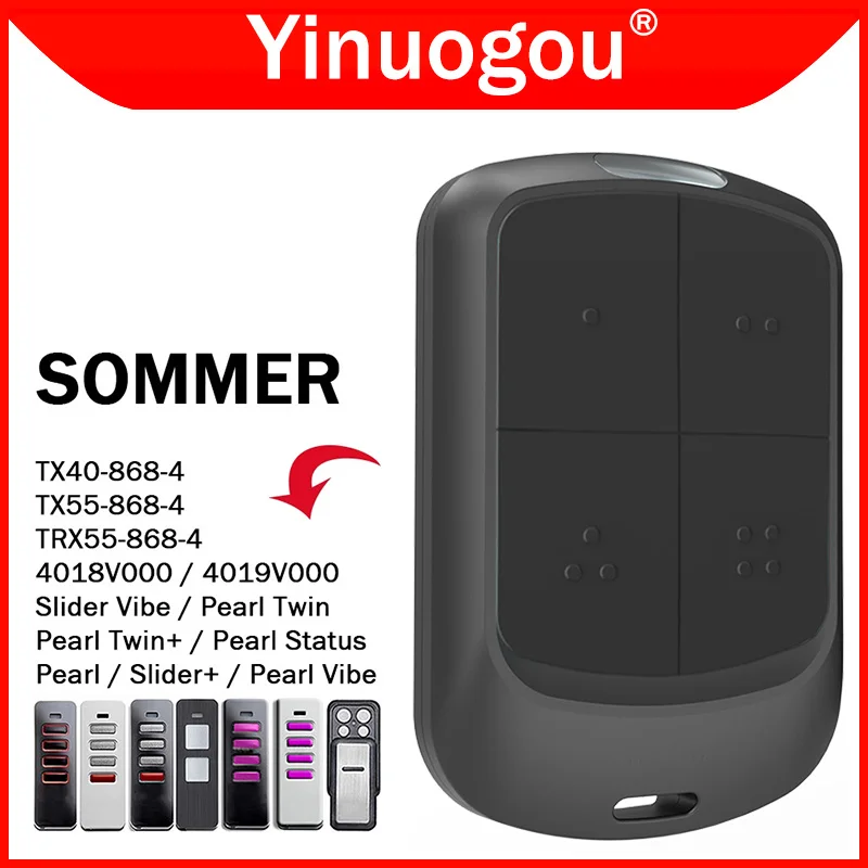 SOMMER 4018 4019 TX55-868-4 TRX55-868-4 TX40-868-4 Pearl Vibe Twin Status SOMloq2 Garage Door Remote Control 868.8MHz 868.95MHz