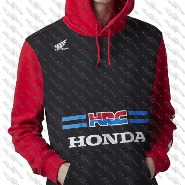 

Толстовка Honda Racing Track Rider 2025 года, уличная мода в стиле хип-хоп, теплый мотоциклетный свитер для мужчин и женщин, нейтральный стиль