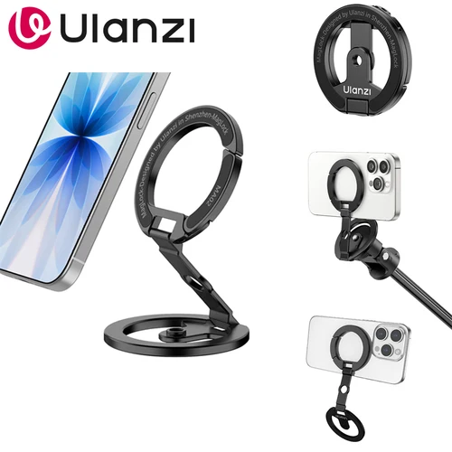 Imagen 1 del producto Ulanzi MA02 Magsafe soporte magnético doble para teléfono soporte ligero Universal 1/4 ""montaje multiángulo Smartphone trípode Clip plegable