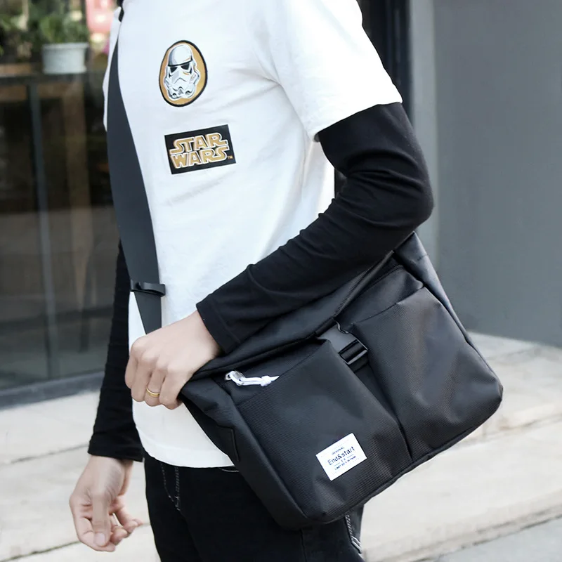 Men's single-shoulder bag, street fashion crossbody bag, Niuzinbu waterproof cycling single-shoulder crossbody bag