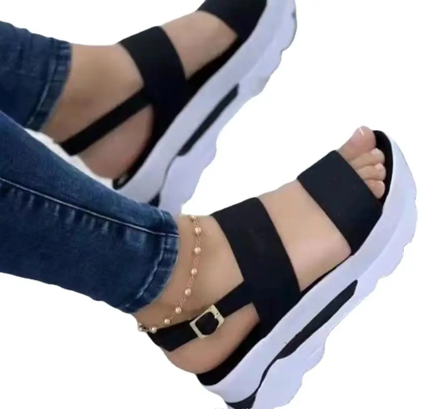 

Sexy Women's Platform Wedge Sandals New Summer High-heeled Fish Mouth Women's Shoes Soft Leather Heightened Platform Shoes