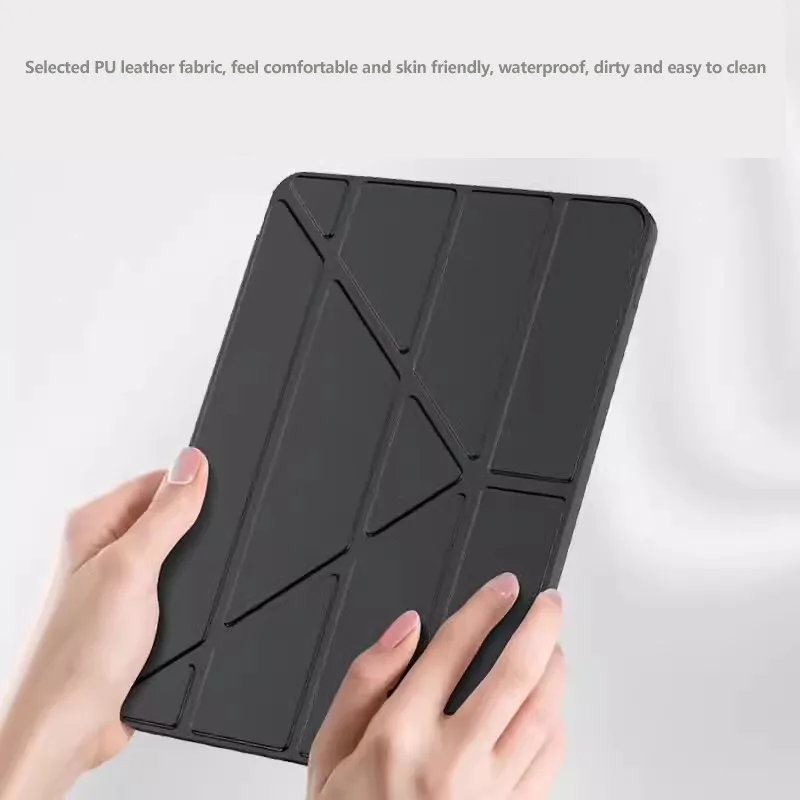 Multi-folding Stand Case For iPad Pro 13 2024 Pro 11 Air 13 11 6th 5 4 3Pro 2 1 6th 5th 9.7 10th 10.9 10.2 Mini 6 Leather Cover