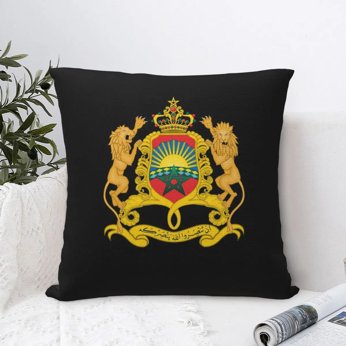 Fashion Morocco Of Arms National Moroccan Emblem Pillow Cases Kingdom of Morocco Cushion Cover Decorative Pillowcase for Sofa