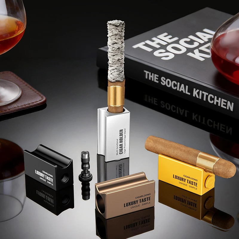 

Portable cigar stand with cigar drill, large diameter, can stand upright, comes in a gift box CL-YT103