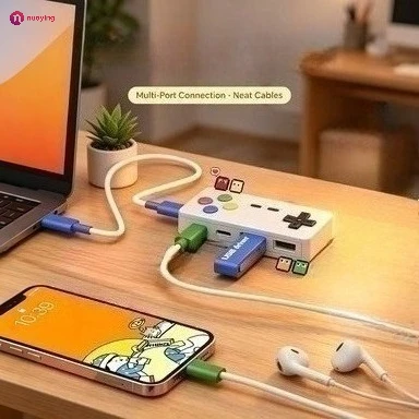 Kreativer 4-in-1 USB-Erweiterungs-HUB 1PC Tragbarer Multi-Port-Adapter mit 2 Typ-C- und 2 USB-Anschlüssen für Maus, Tastatur, USB-Stick und PC-Peripheriegeräte