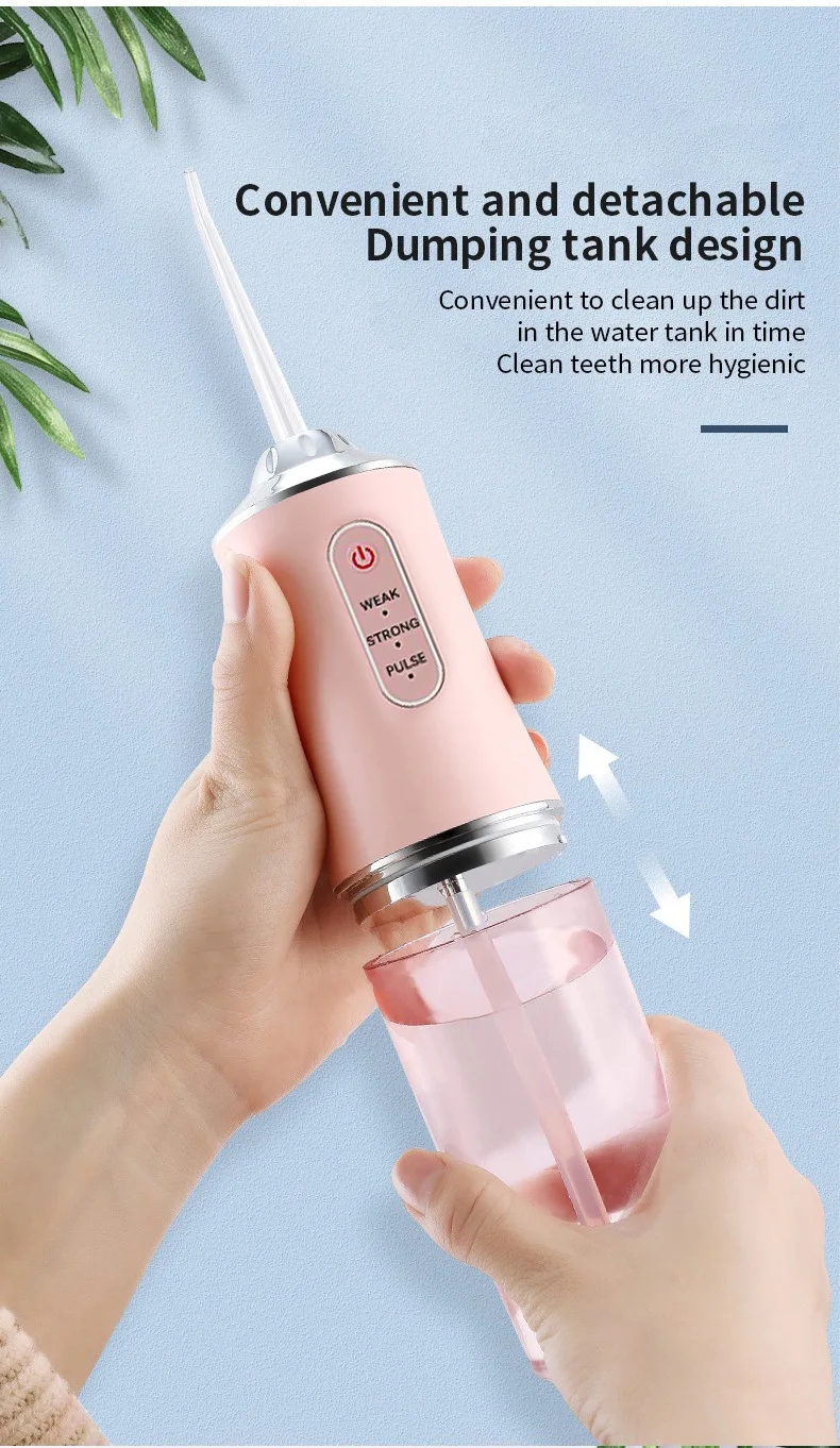 USB Portable Water Flosser 240ML Oral Irrigator with 4 Nozzles Dental Cleaning Jet Tool for Teeth Pick Mouth Oral Cleaning Agent