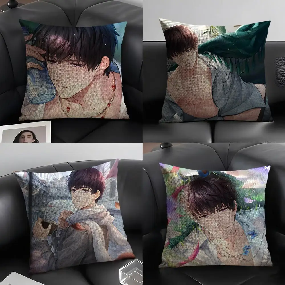 Mr Love Queen's Choice Lucien Cushion Cover Natural Linen Organic Fabric Double-Sided Printing Sofa Home Decor Gift Pillow Case