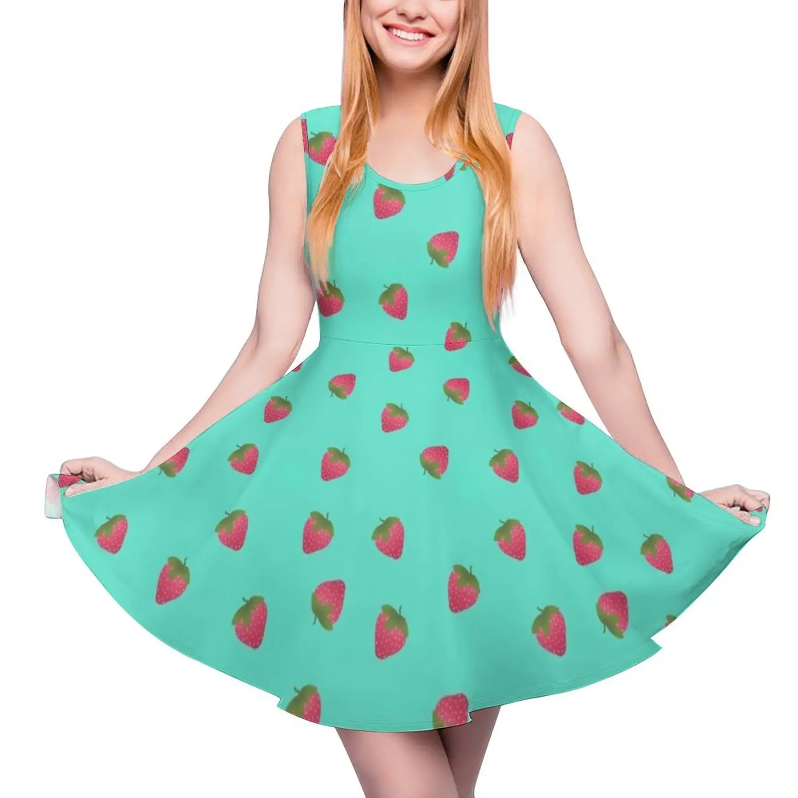 Strawberry Dress Pattern Sleeveless Dress Womens dresses women