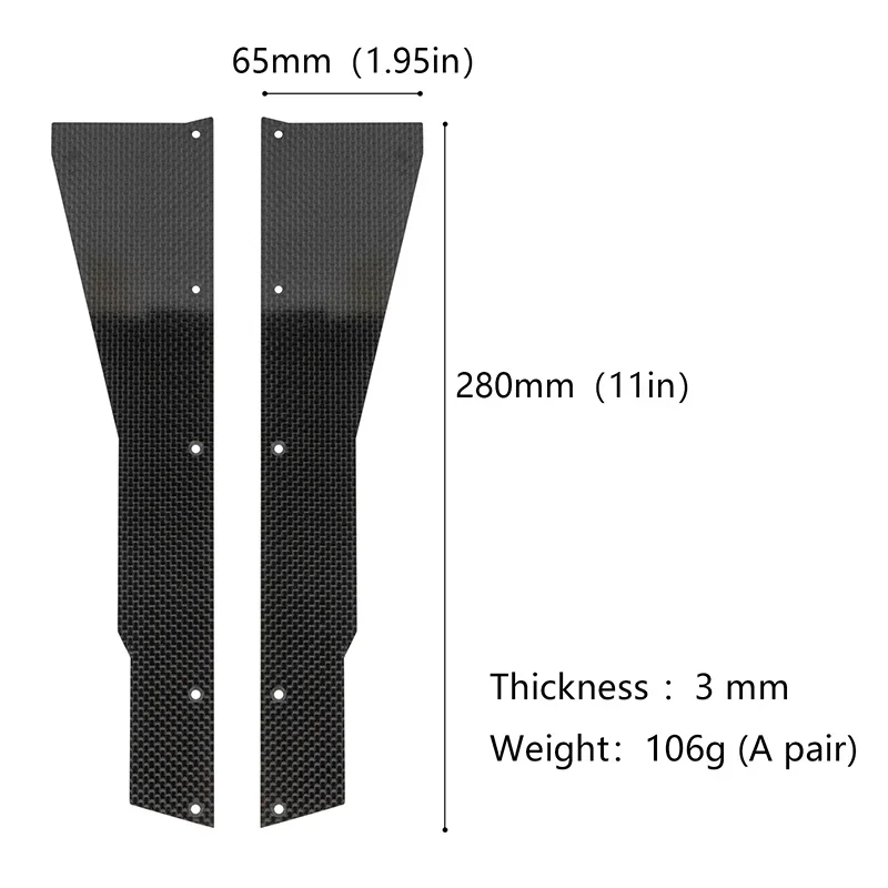Ensemble de jupes latérales de Simulation en Fiber de carbone, 2 pièces, pour 1/7 ARRMA FELONY INFRACTION 6S LIMITLESS F1 V2, pièces de mise à niveau pour voiture et camion ARA 320509