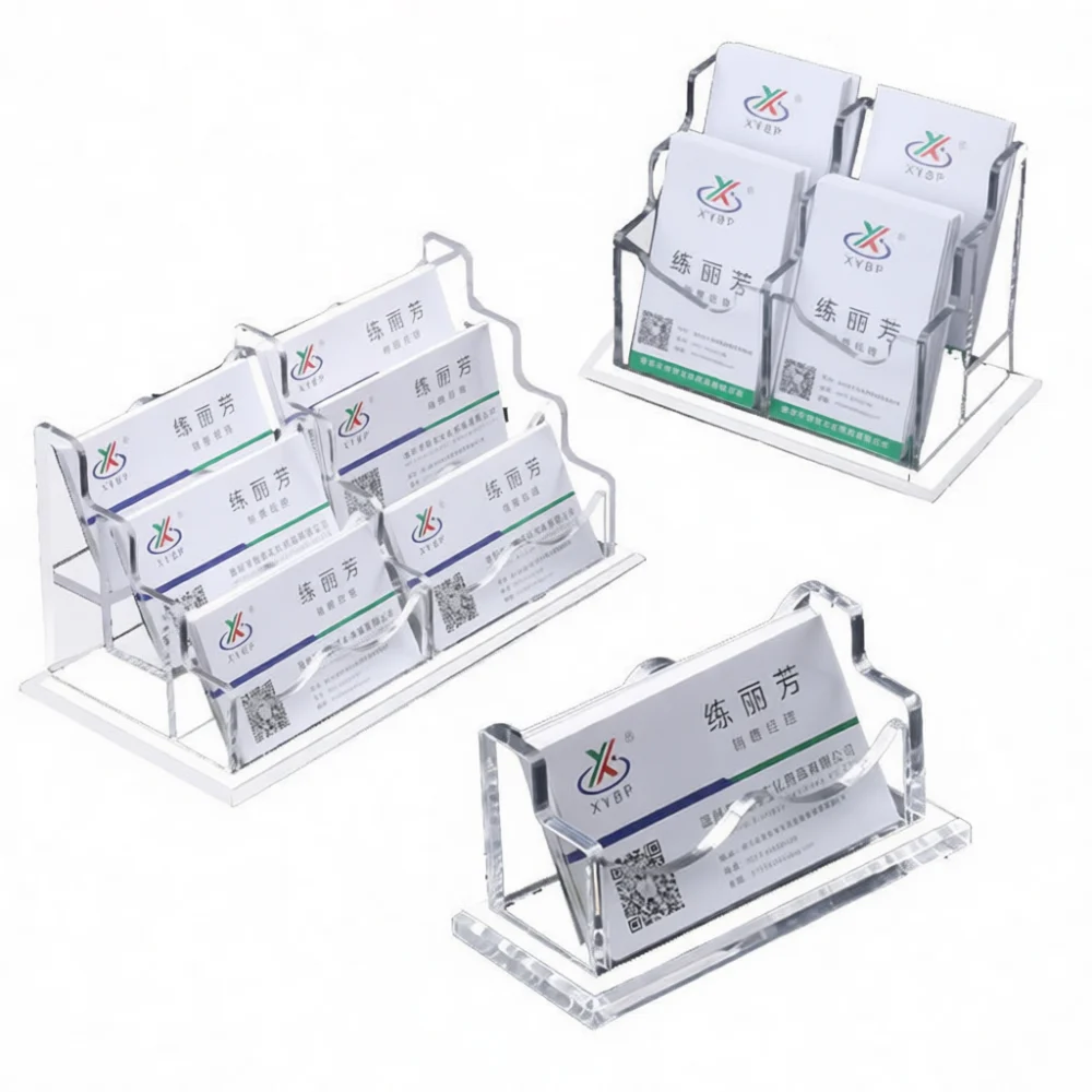 Modern Acrylic Business Card Display Holder Transparent Countertop Storage Rack Office Desk Organizer For Conference