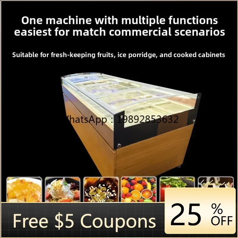 

ZZ Fruit Fishing Fresh-keeping Cabinet Refrigerated Display Cabinet Freezer Refrigerator Commercial Desktop