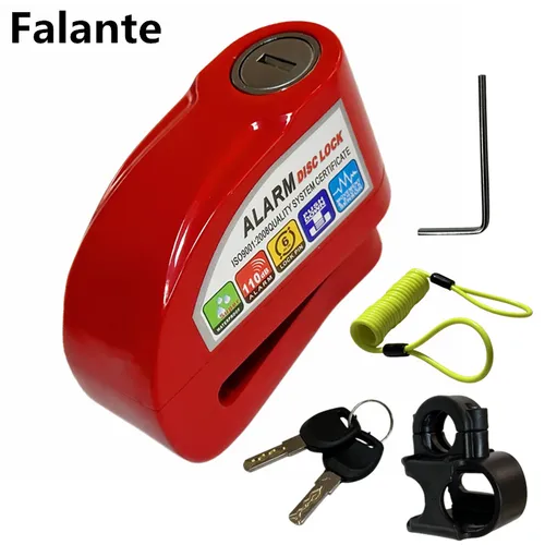 Imagen 1 del producto Cerradura de alarma para motocicleta, alarma de freno de disco antirrobo de seguridad, aleación de aluminio, accesorios antirrobo para motocicleta y bicicleta, 6 colores