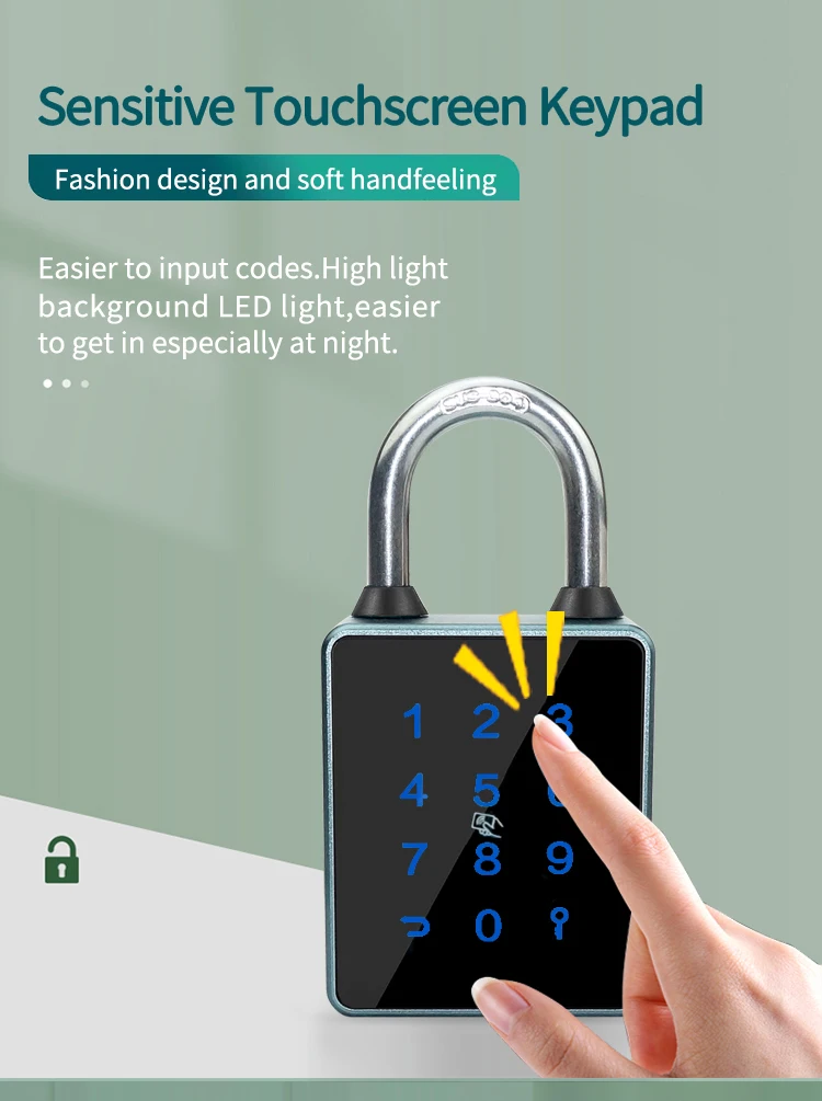 Waterproof IP65 TTlock Tuya Bluetooth Password RFID Card Key Bicycle Truck Outdoor Locker Desk Bag Suitcase Office Smart Padlock