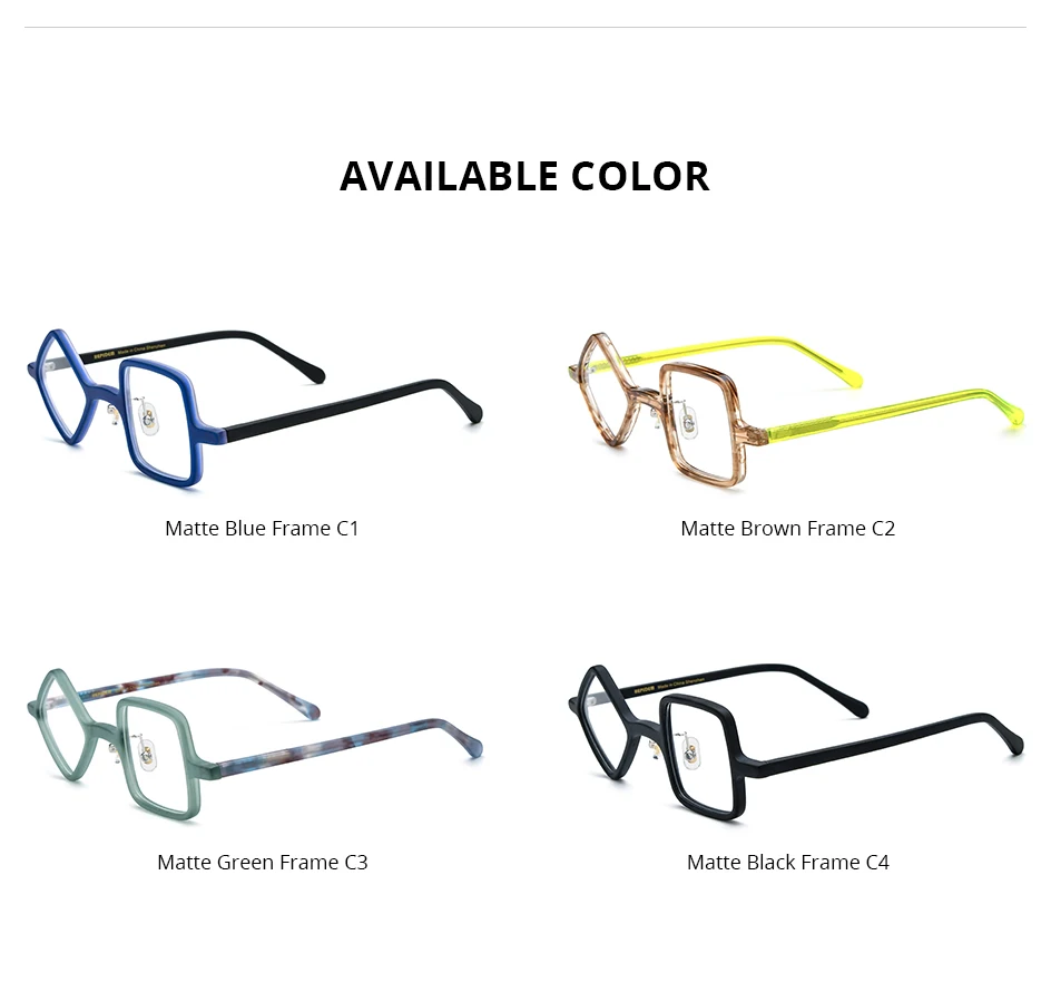HEPIDEM Acetat Brille Rahmen Männer neue Retro runde quadratische Rhomboid Brille Frauen Nerd Vintage Brillen Brille – Detail 19
