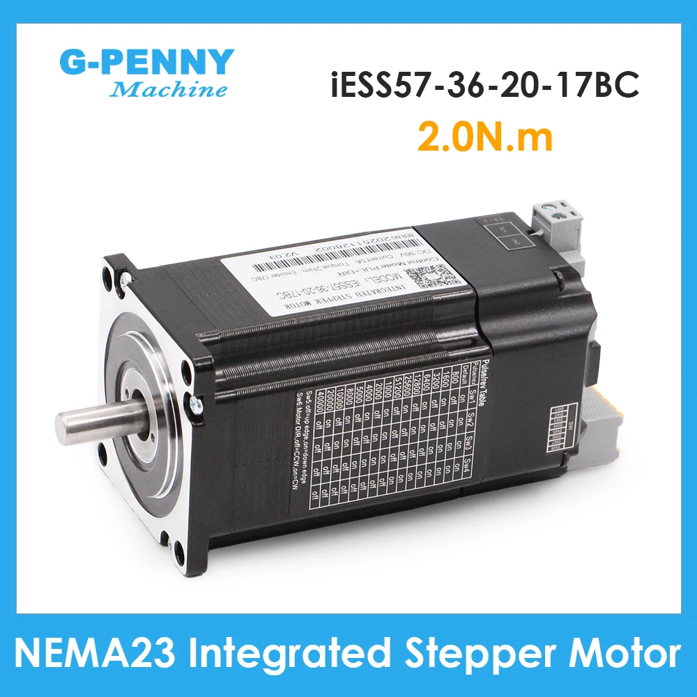 

Шаговый двигатель G-Penny JMC NEMA23 2.0Нм 5А 36В с интегрированным абсолютным энкодером 17-бит и закрытым контуром iESS57-36-20-17BC