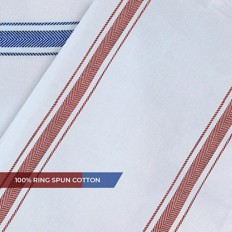 4/6/8/12pcs, 45×62cm, minimalist red and blue striped, knitted pure cotton absorbent cleaning cloth, perfect for kitchen use, household cleaning cloth, scouring pad