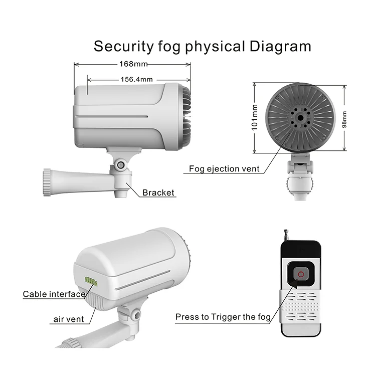 HAM-FL-RPt Smart Life App Mobile Fog with 2 Extra Replacement Smoke Canisters Home Alarm System Smart Home Products Devices
