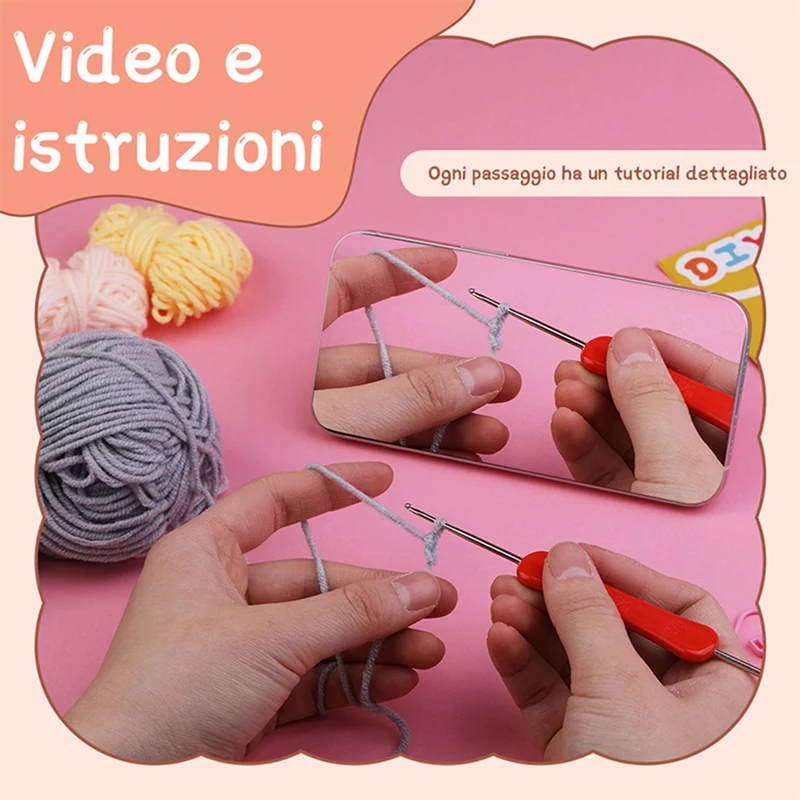 Kit de crochê de elefante diy com agulhas de fio de tricô boneca de pelúcia fácil durável fácil instalação fácil de usar