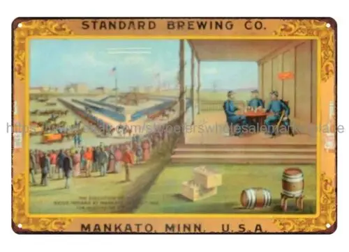 nostalgic advertising wall decor Standard Brewing Co metal tin sign