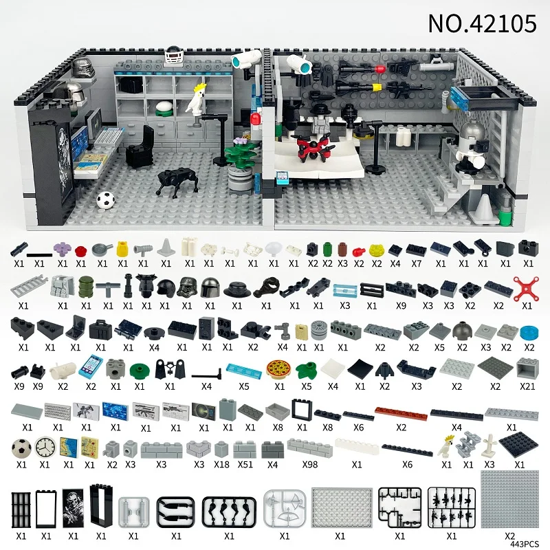 Military Post-Apocalyptic Mini Action Figures Accessories Bunker Building Blocks Doomsday Survival Base Construction Toy for Boy view 6